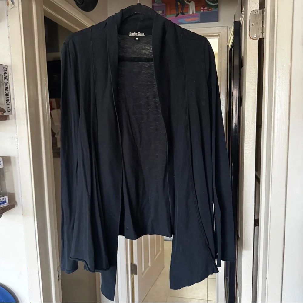Women’s Medium Lucky Brand Black Open Cardigan - Picture 1 of 5